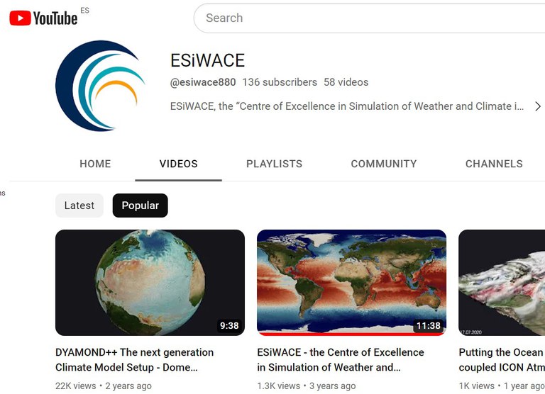 ESiWACE YouTube channel