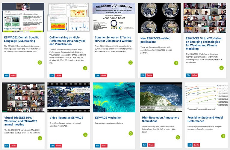 ESiWACE and ESCAPE: integrating leading edge climate and weather simulations into HPC